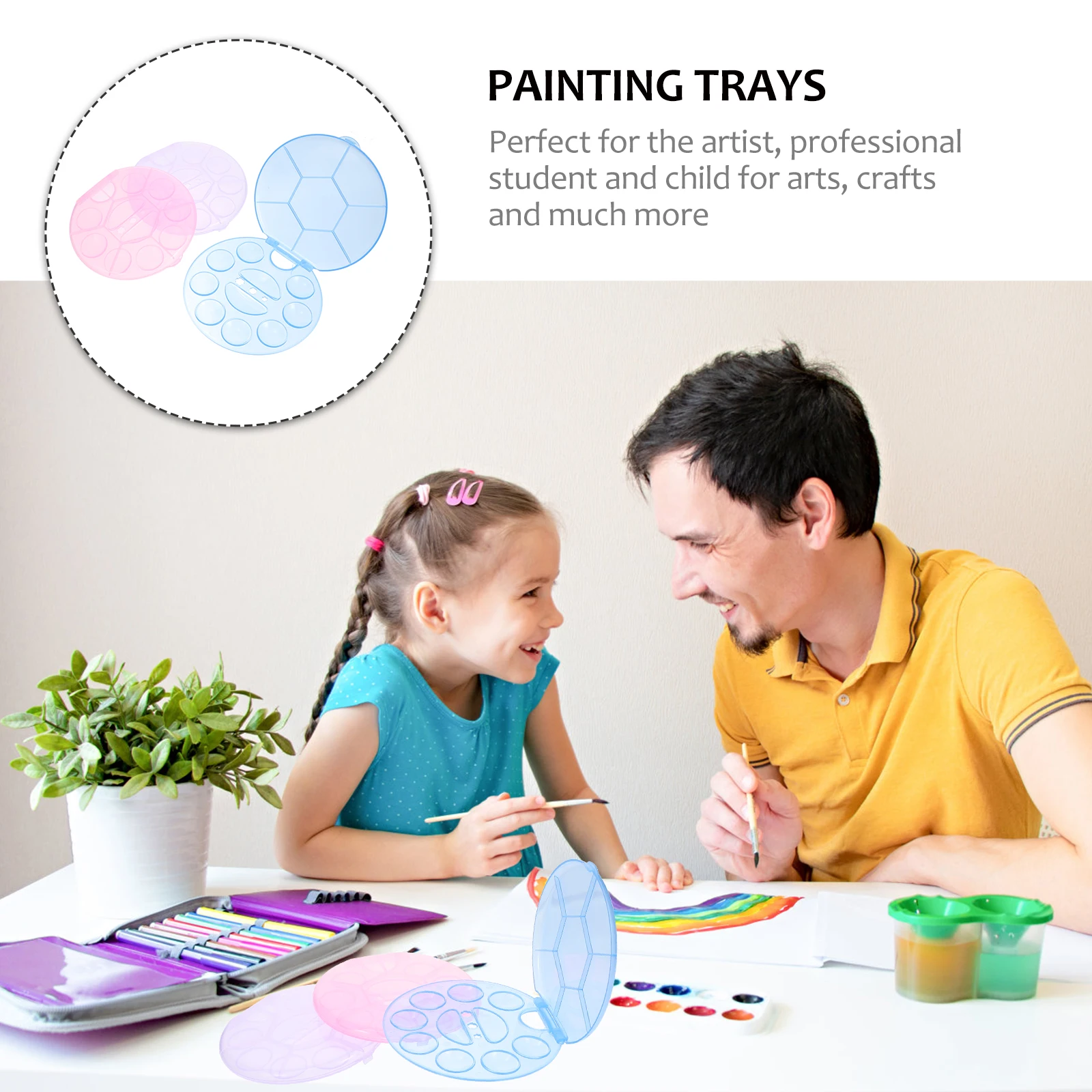 

Palette Pigment Tray Color Mixing Plastic Pallets Painting Trays Watercolor Plates Art Supplies Fixing
