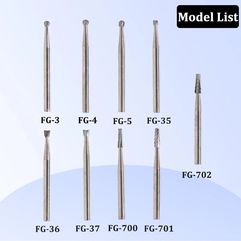 

10 шт./компл. конусные стоматологические боры из карбида вольфрамовой стали для высокоскоростных наконечников, стоматологические инструменты для полировки и шлифования
