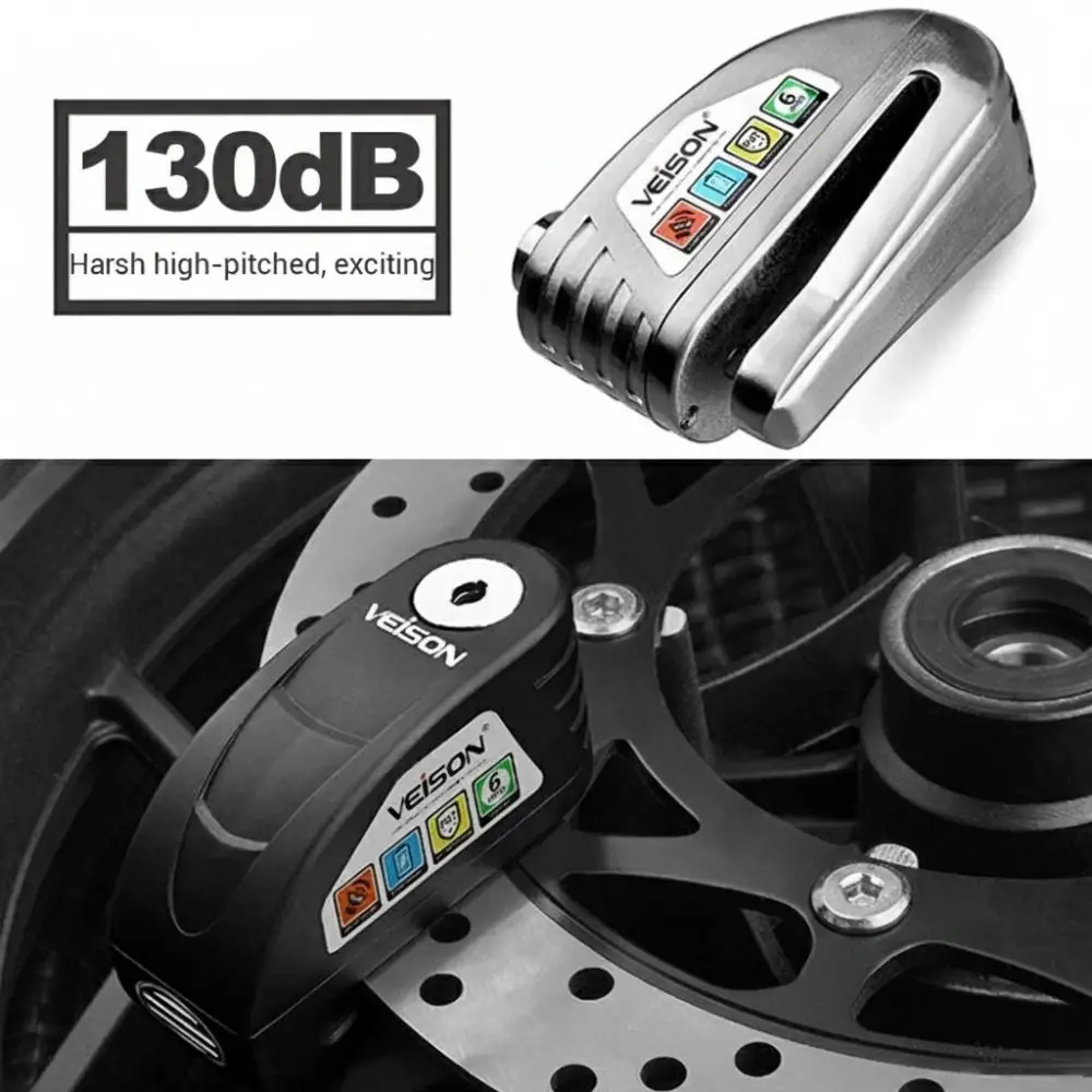 

Waterproof Motorcycle Disc Brake Lock Rust Resistant Zinc Alloy Bicycle Disc Brake Lock Anti-theft Smart Alarm Disc Brake Lock