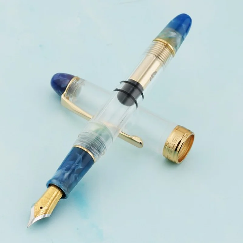 

A+ LORELEI 019 Acrylic Blue Fountain Pen with Converter Iridium EF/F Writing Pen