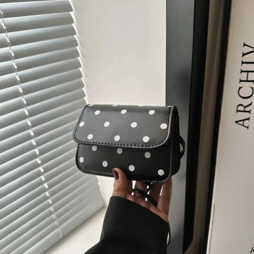 

Fashionable Polka Dot Print Mini Shoulder Bag PU Material Polyester Lining Crossbody Bag Lightweight Women's Bag Ladies