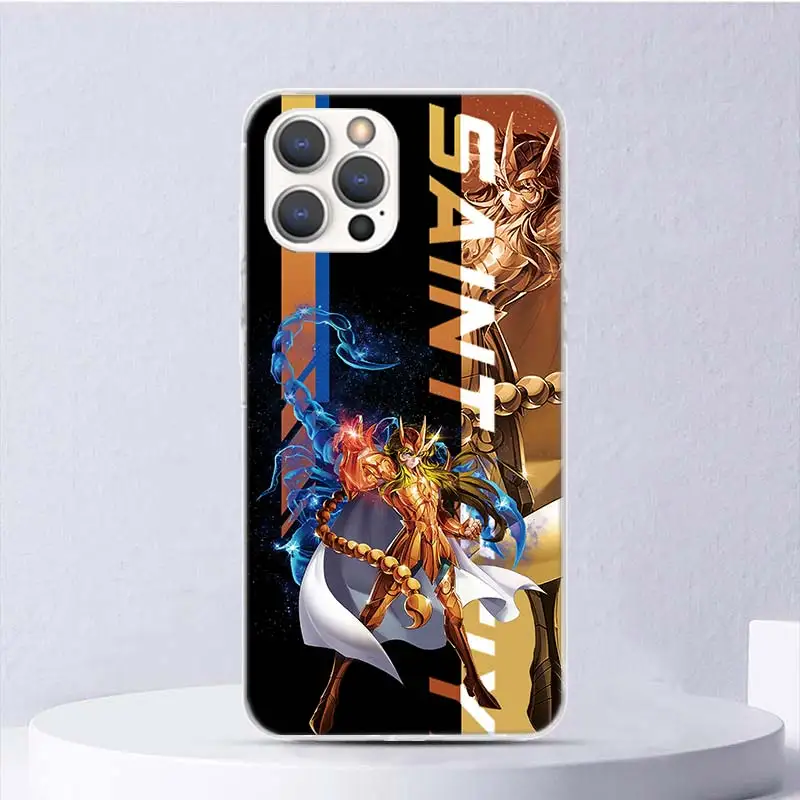 Funda suave de Anime Saint Seiya para iPhone, 11, 12, 13 Mini, 14 Pro Max, 15, X, XS, XR, SE, 7 Plus, 8, Coque estampado