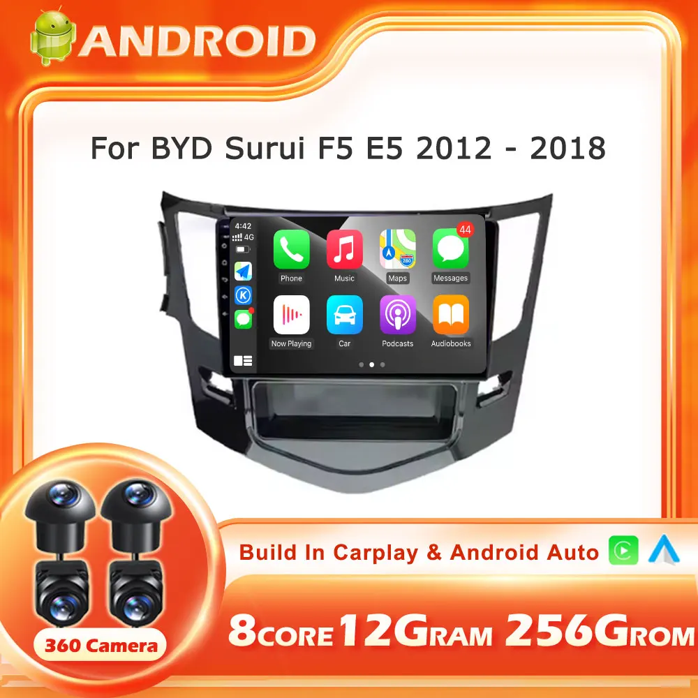 Android 14 OS For BYD Surui F5 E5 2012 - 2018 Multimedia Radio Car Wireless Carplay Auto radio Video Player GPS Navigation Tools