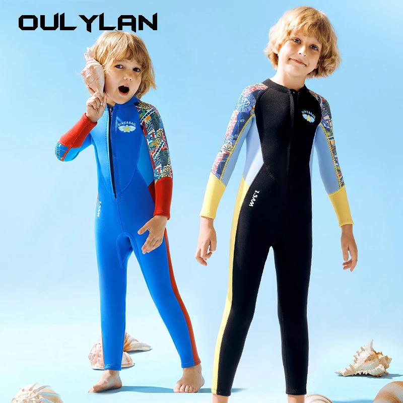 

Kids Wetsuit For Boys Girls Toddlers 2.5mm Front Zipper Full Body Wetsuits Back Zip Full Wet Suits, Neoprene Thermal Swimsuits