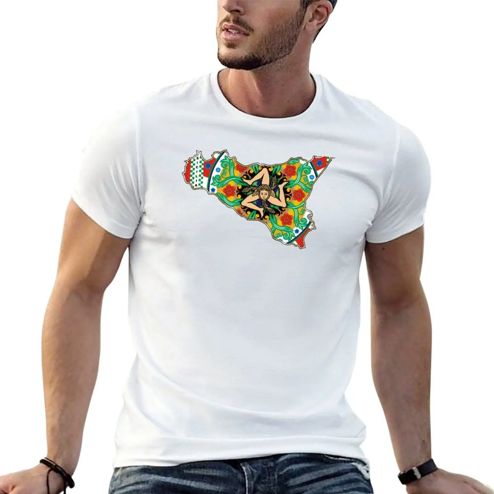 

Sicilia maioliche green T-Shirt cotton t shirt pack t shirts for man cotton funny T-Shirt