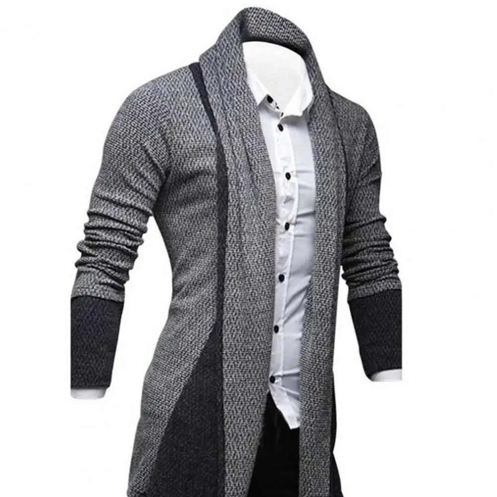 Korean Men Sweater Coat Skin-friendly Loose Fit Comfortable Long Sleeves Cardigan Coat Sweater Winter