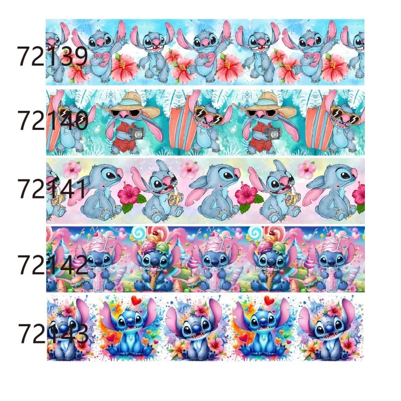 (5yards) Stitch Summer Grosgrain Printed Cartoon Ribbon for DIY Craft Supplies Handmade Accessories