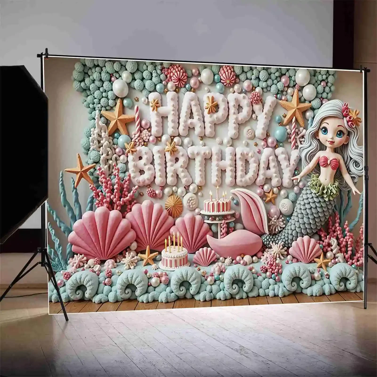 Moon.qg-夢のユニコーンの写真の背景、虹の背景、花の写真撮影、女の子の誕生日パーティー、ベビーシャワー、スタジオフォトゾーン