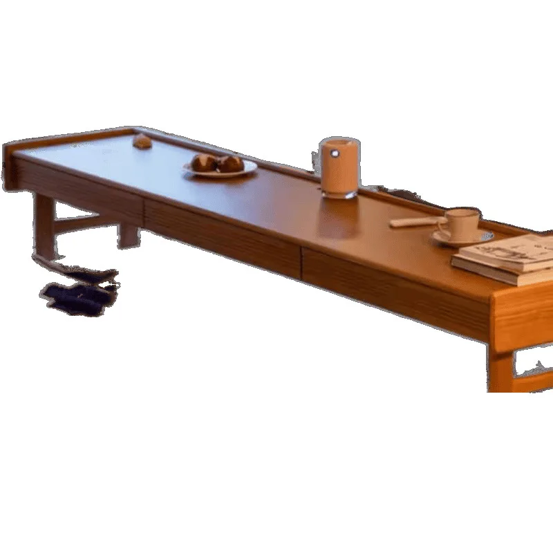 Mesita de noche extraíble para dormitorio, escritorio de cama de madera maciza, mesita de noche, mesa larga