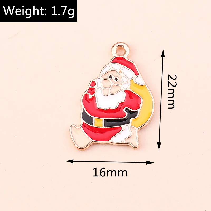 10 Stück Mix süße Weihnachtsmann Charms Emaille Weihnachten Schneemann Stiefel Charms Anhänger für Schmuckherstellung DIY Ohrringe Halskette Geschenke – Detail 6