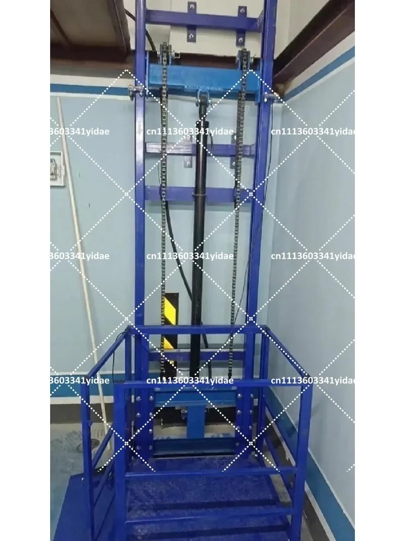 Home Small Hydraulic Lift Platform Simple Elevator Single Guide Rail for Warehouse Use