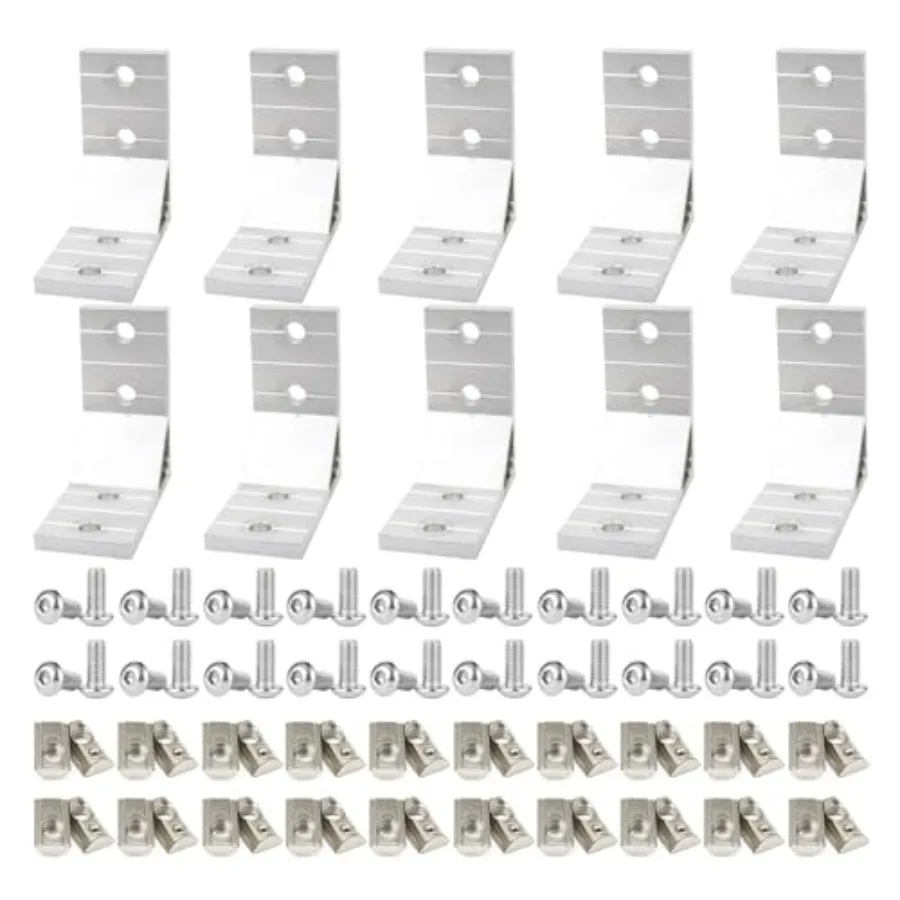 

10 Set 78x78mm 4040 Aluminum Extrusion T Slot Corner Bracket 40 Series Extruded Hardware 90 Degree Right Angle Connector with M