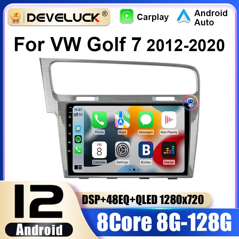 2 Din Android 12 Car Radio For  Volkswagen VW Golf 7 MK7 GTI 2011 - 2021 Multimedia Video Player GPS 4G Carplay Auto Stereo DVD