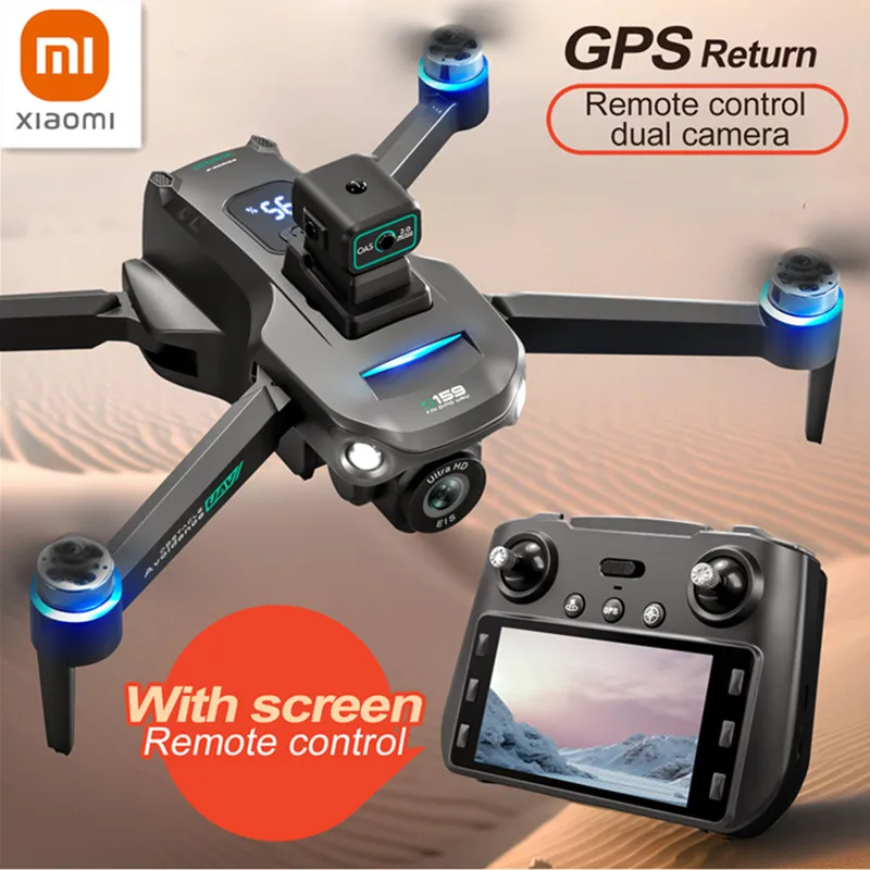 

Xiaomi S159 GPS Drone 4K HD Camera Screen Send Memory Card 5G Image Transfer Obstacle Avoidance Brushless FPV Drone RC Quadcopte