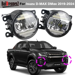 2IN1 30W Car External LED Fog Light Assembly Daytime Running Lamp DRL H11 For Isuzu D-MAX DMax 2019 2020 2021 2022 2023 2024