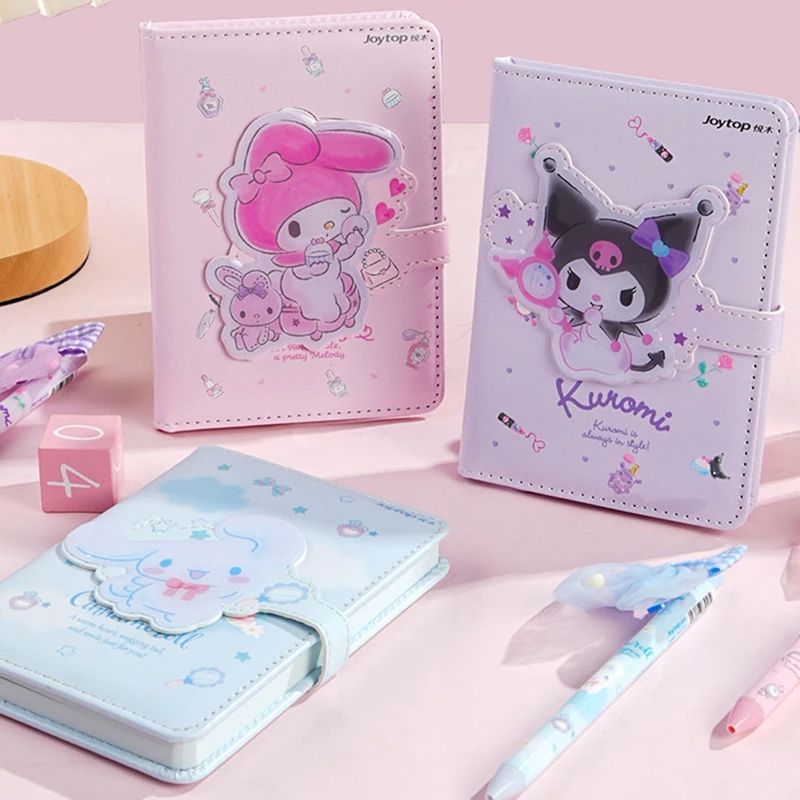 Sanrio Notebook Gel Pen My Melody Kuromi Cinnamoroll Notepad Daily Weekly Agenda Planner Notebook Stationery Set School Supplie