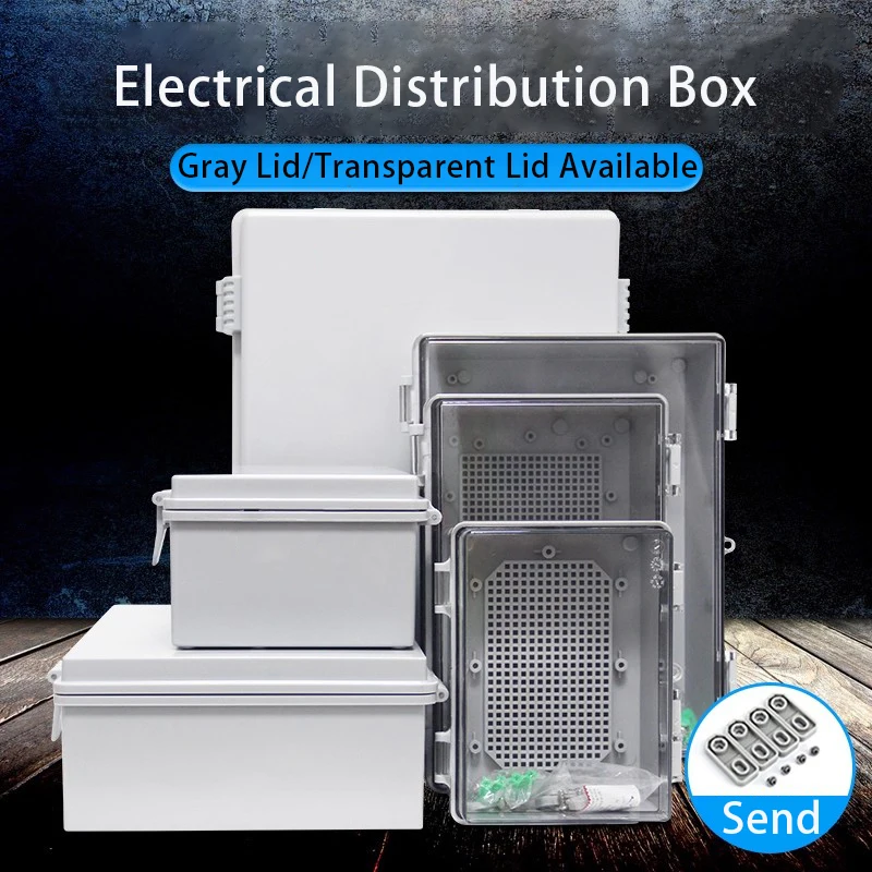 IP66 Electrical Plastic Enclosure ABS Power Junction Box Outdoor Waterproof Distribution Box for Electric Instrument Project