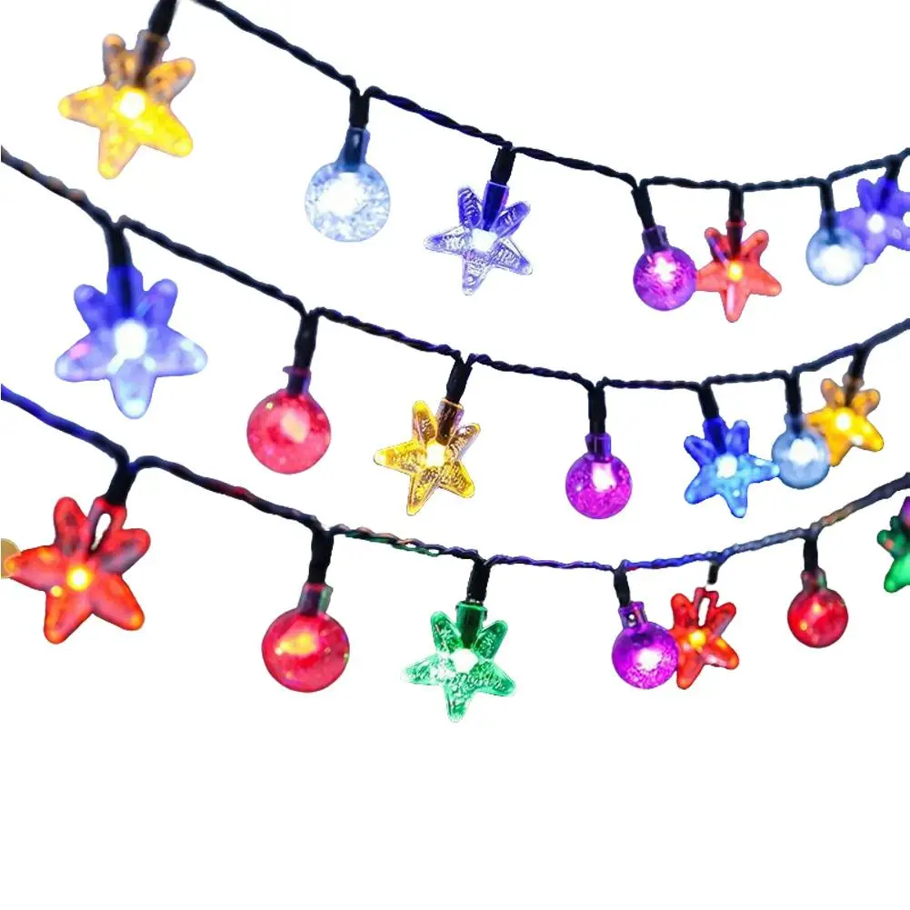 Bubble Stars and Balls String Lights Multicolor Festive Party Decor and Cozy Bedroom Ambient Lighting with Steady and Flashing