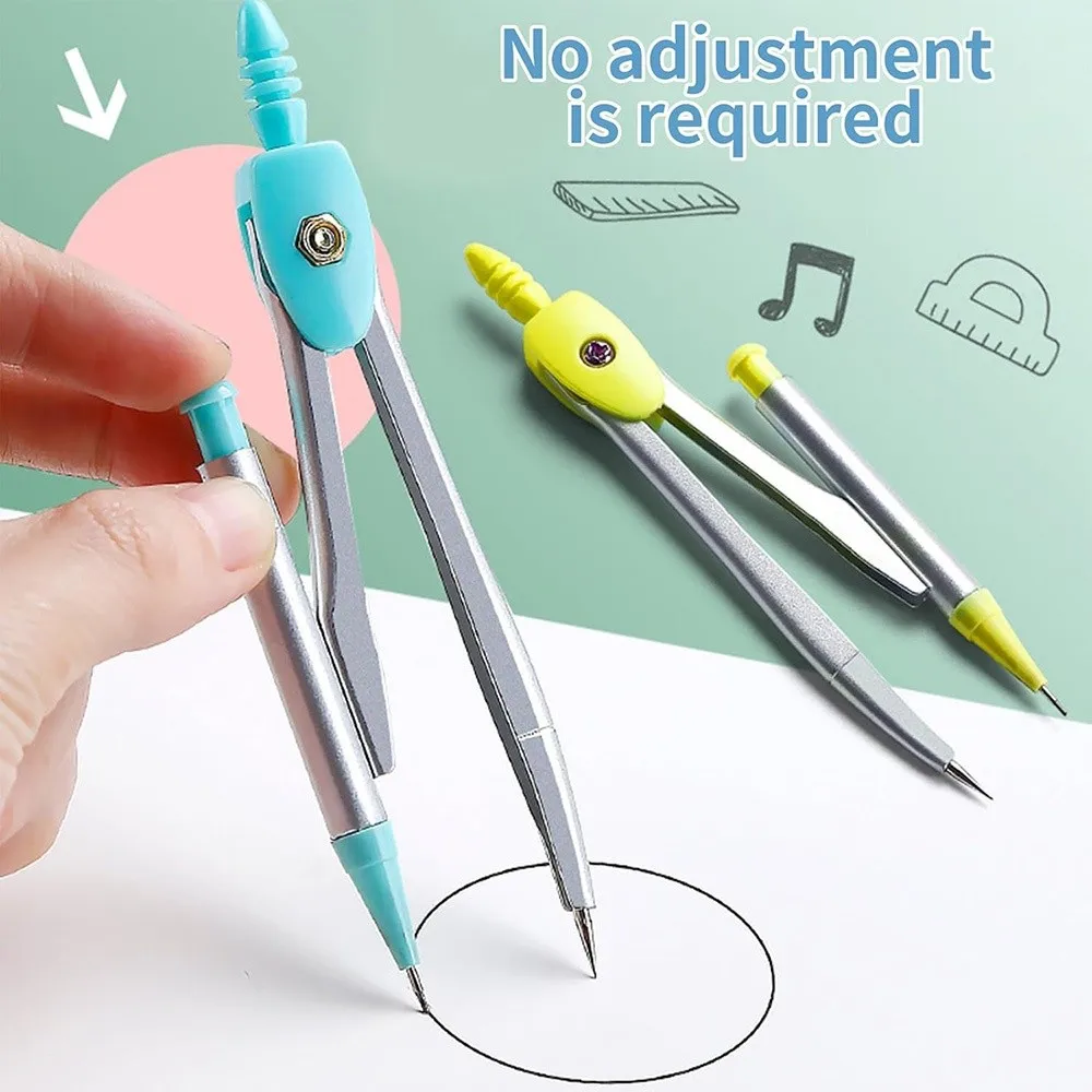 

8PCS Plastic Ruler Compasses Set Transparent Eraser Measuring Ruler Square Straight Ruler Protractor School Office
