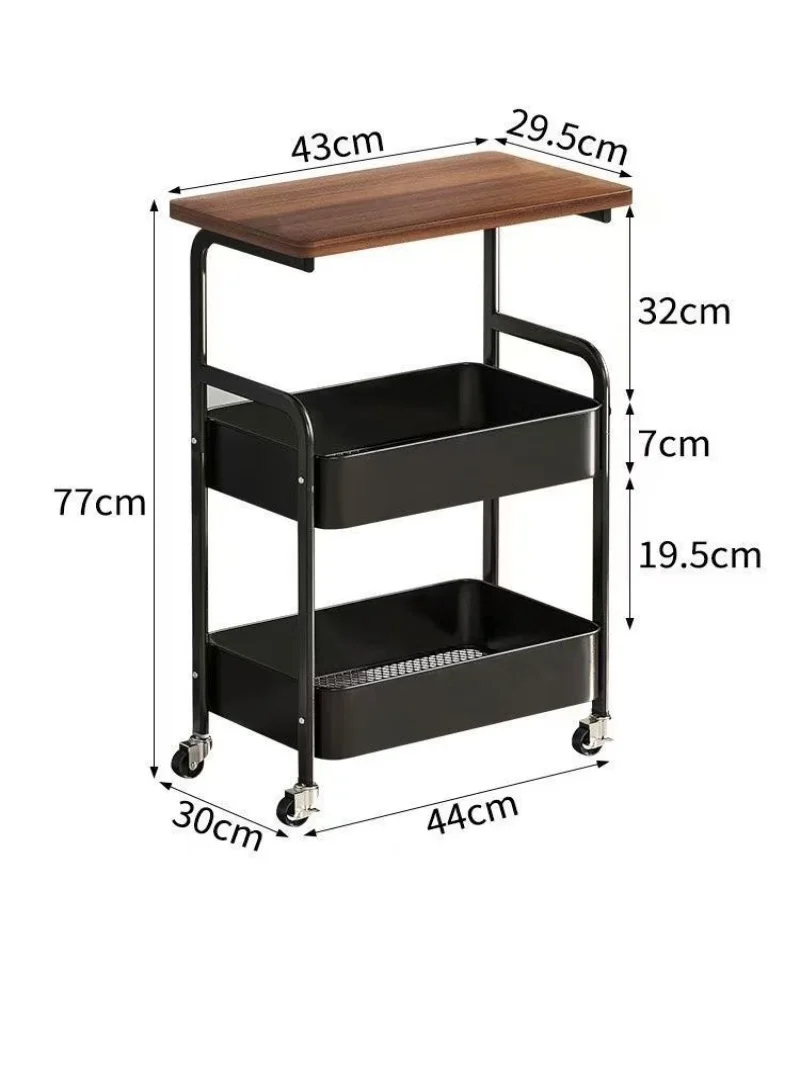 Double Coffee Table Storage with Small Table Movable Living Room Space Saving Modern Style Sturdy Structure Storage Shelf image 6