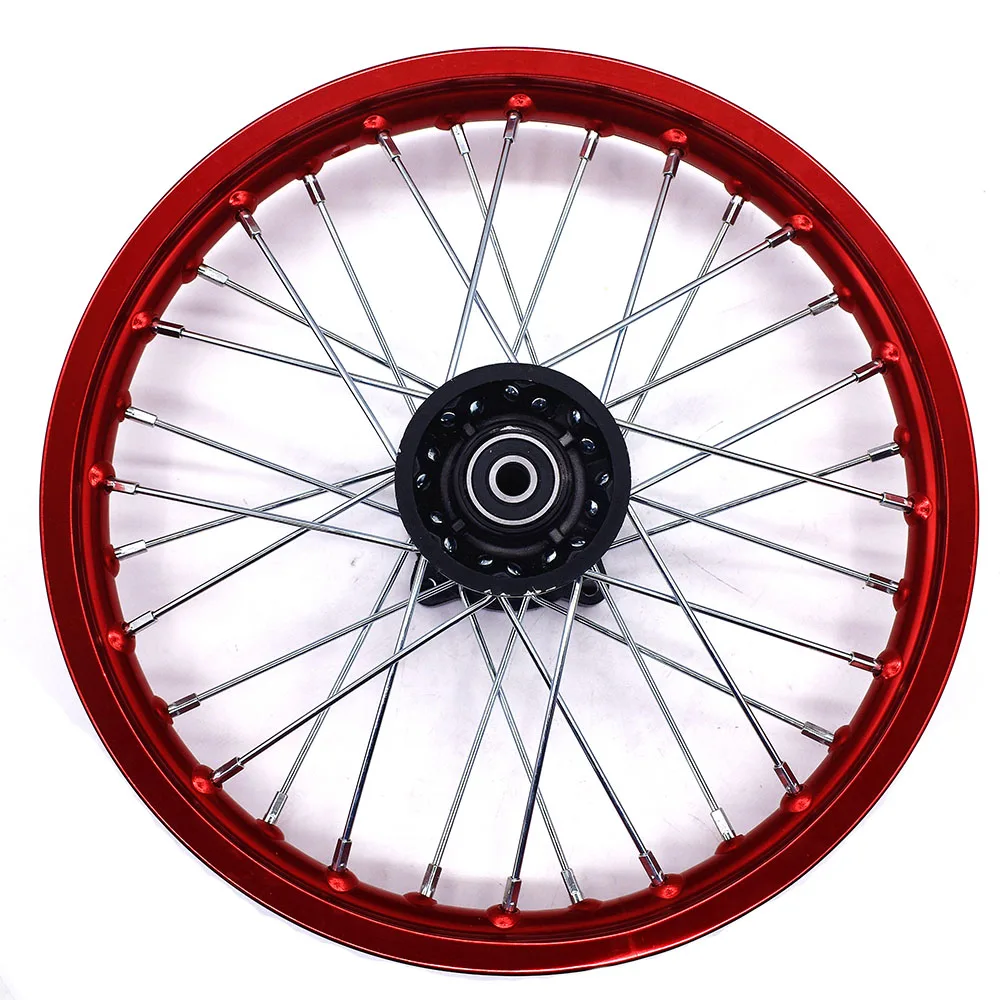 Red colour 14 Inch Rims 14\'\' 12mm or 15mm AXLE Front Red Rim for Dirt Bike Thumpstar Assassin Atomik Pit Pro