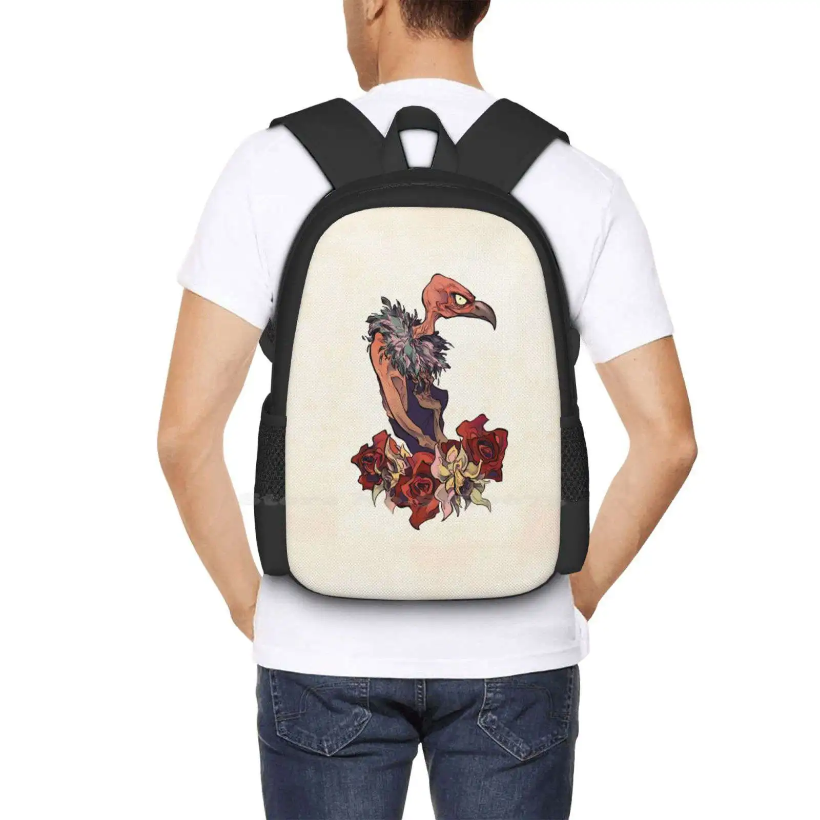 Madame Vautour School Bags Travel Laptop Backpack Vulture Lady