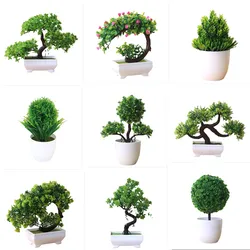 Plantas artificiales bonsái, árbol pequeño de simulación, flores falsas, adornos en maceta para mesa, decoración del hogar, decoración del jardín del Hotel, 1 unidad