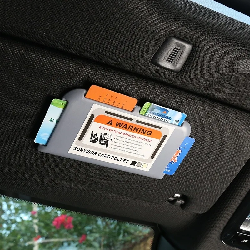 Car Sun Visor Card Clips Organizer Temporary Parking Card Holder Universal Paste Mount Auto Interior Storage Stowing Tidying