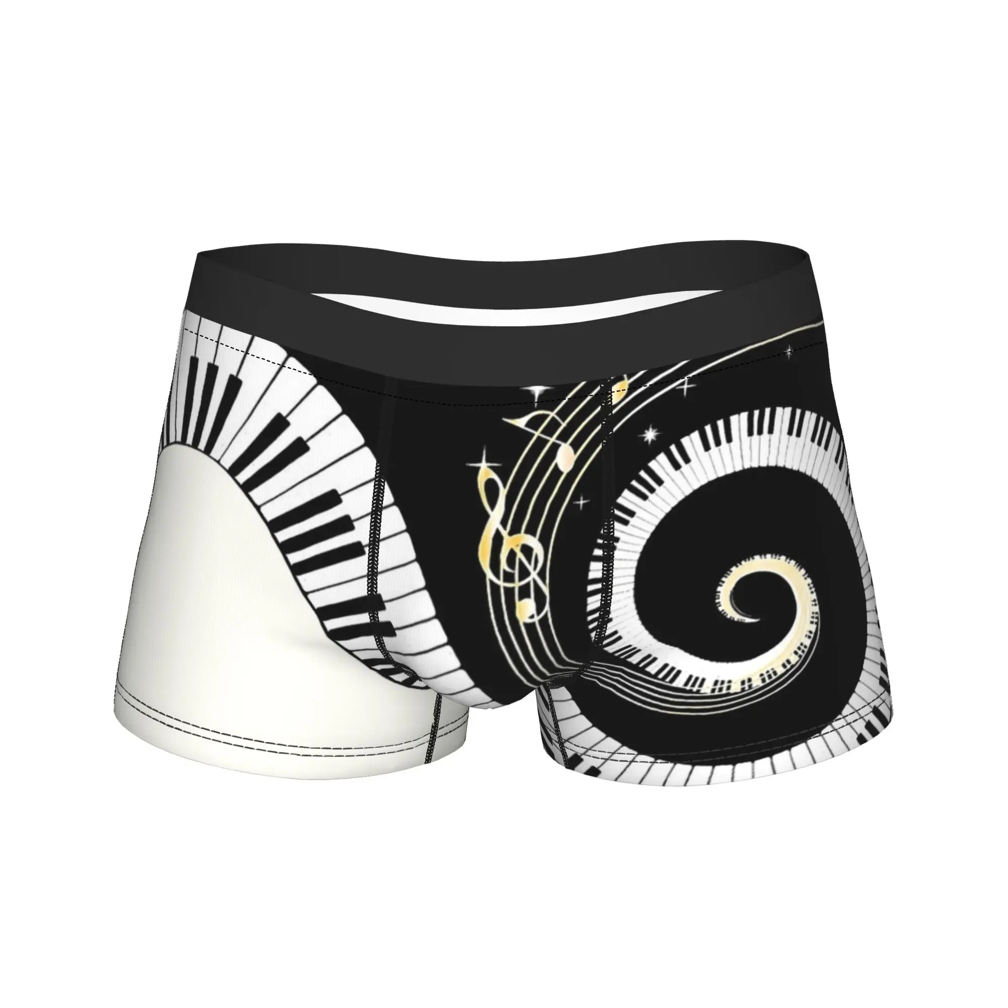 

Musical Notes Piano Keyboard Art Boxershorts Pouch Underwear Hot Sale Custom Boxer Brief Breathable Men Panties Large Size