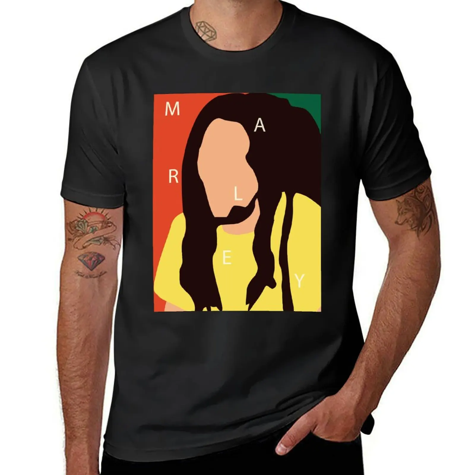 Bob Marley Portrait Pop Art T-Shirt oversized customizeds cute clothes mens graphic t-shirts big and tall