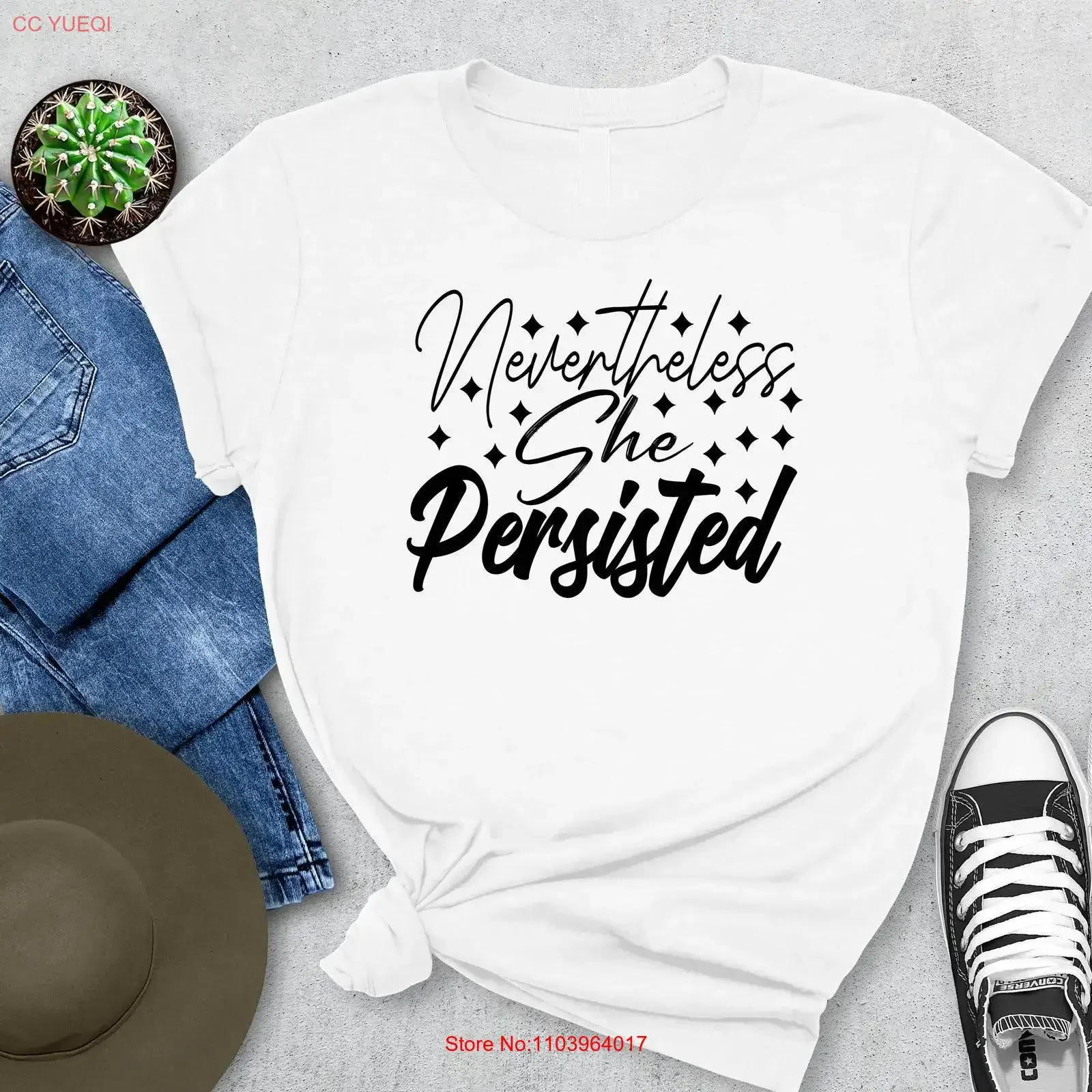 T-shirt sans jamais, elle persisté, féministe pour l'égalité et les statistiques politiques, premium, vintage, délavé, confortable et étiré