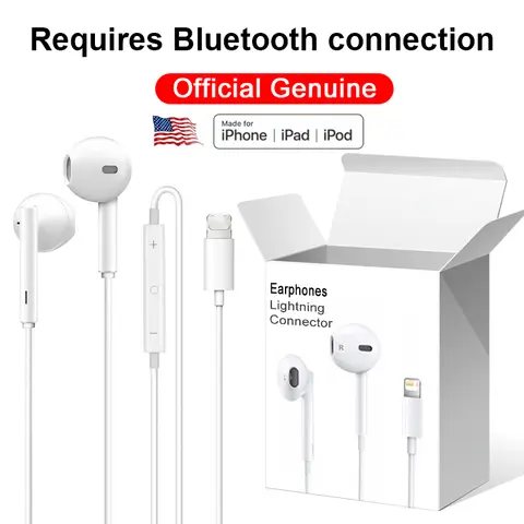 For iOS Headphones For Apple iPhone 14 13 12 11 Pro Max Wired Earphones X XS XR 7 8 Plus Bluetooth Earplugs Accessories