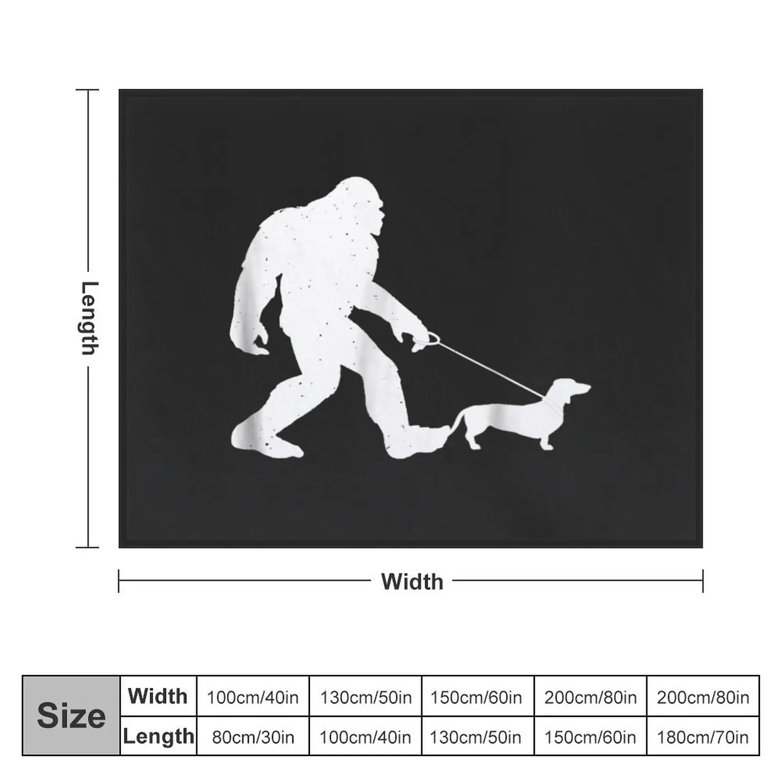 Bigfoot Walking Dachshund Shirt Funny Wiener Dog Throw Blanket Designers for sofa Furry Quilt Blankets