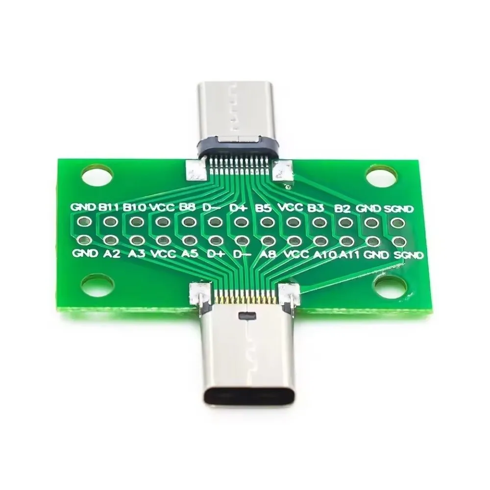 New Male to Female USB Type-C Adapter 24 Pin 2.54mm Pitch Type-C Test Board Data Transfer Type-C Connector For Data Line