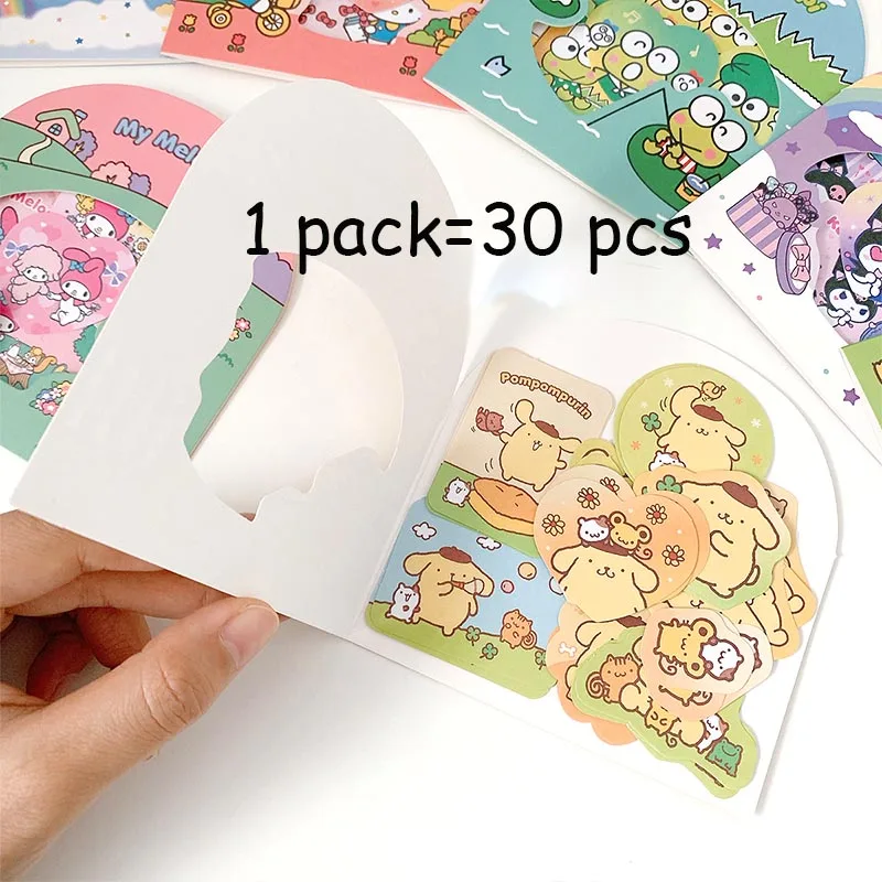 Imagem -05 - Sanrio Kitty Pochacco Adesivos Melodia Keroppi Scrapbooking Diário Faça Você Mesmo Adesivo Decorativo Papelaria Etiqueta Presente 35 Pacotes por Lote