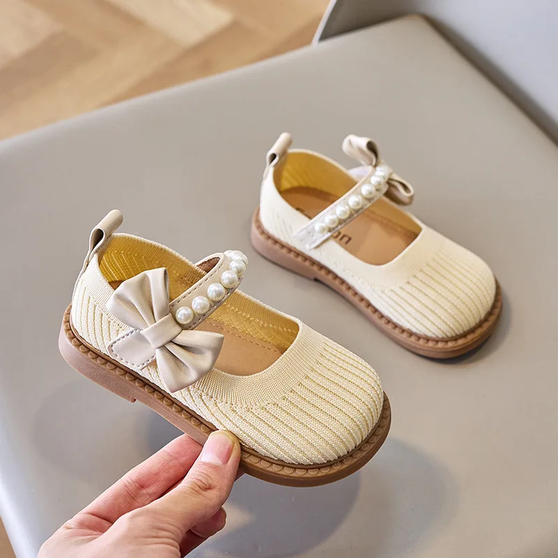 Zapatos informales con lazo para niña pequeña, calzado sencillo de suela suave, para primavera y otoño, J217, 2024