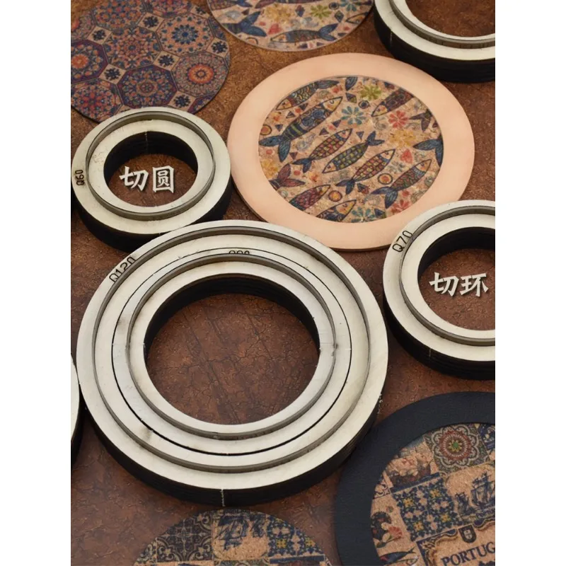 El yapımı deri ürünleri DIY araçları, bardak, kolye, dairesel deri, özelleştirilmiş çeşitli bıçak kalıpları