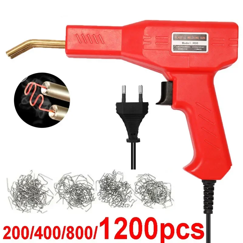 50W Hot Stapler Plastic Welding Machine Plastic Bumper Soldering Iron Garage Tools Car Bumpers Repair Kits PVC Welder Gun