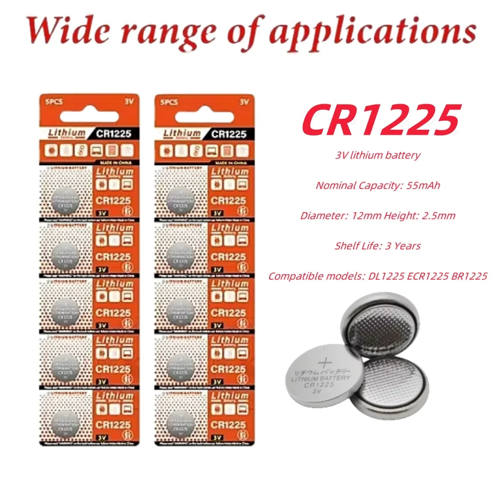 2-50PCS cr1225 3v lithium battery Button Coin Batteries ECR1225 bateria 1225 For Electronic Instrument Remote Control Electronic