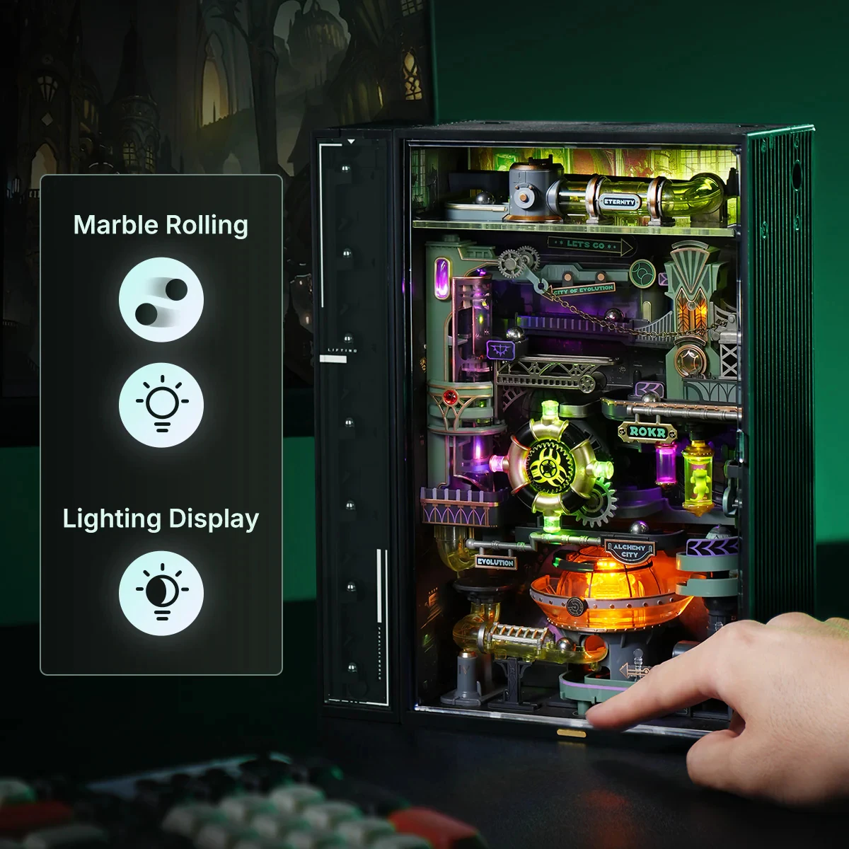 ROBOTIME ROKR Alchemy City Marble Run Infinite Loop Parallel World Series STEM Toy Último regalo de Navidad para niños coleccionistas