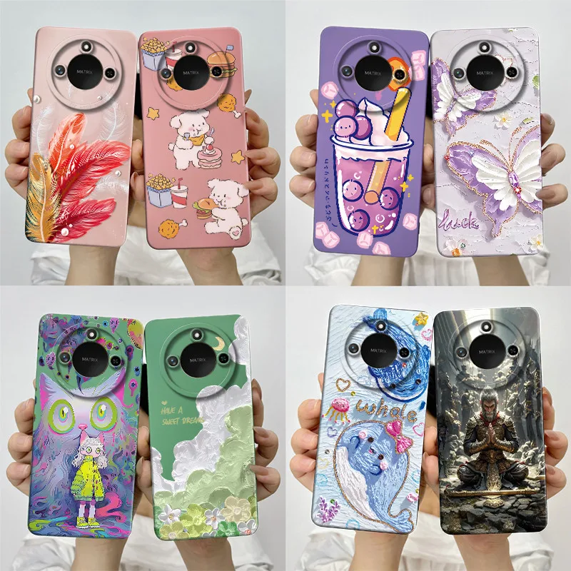 

For Honor X9C Smart Phone Case X9cSmart Soft Silicone Funda Sweet Painted Fashion Cartoon Protective Capa Lovely Printing Cover