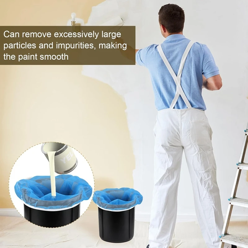 T61C_5pcs Paint Strainer Bags,Fine Mesh Paint Filter Bag Elastic Opening