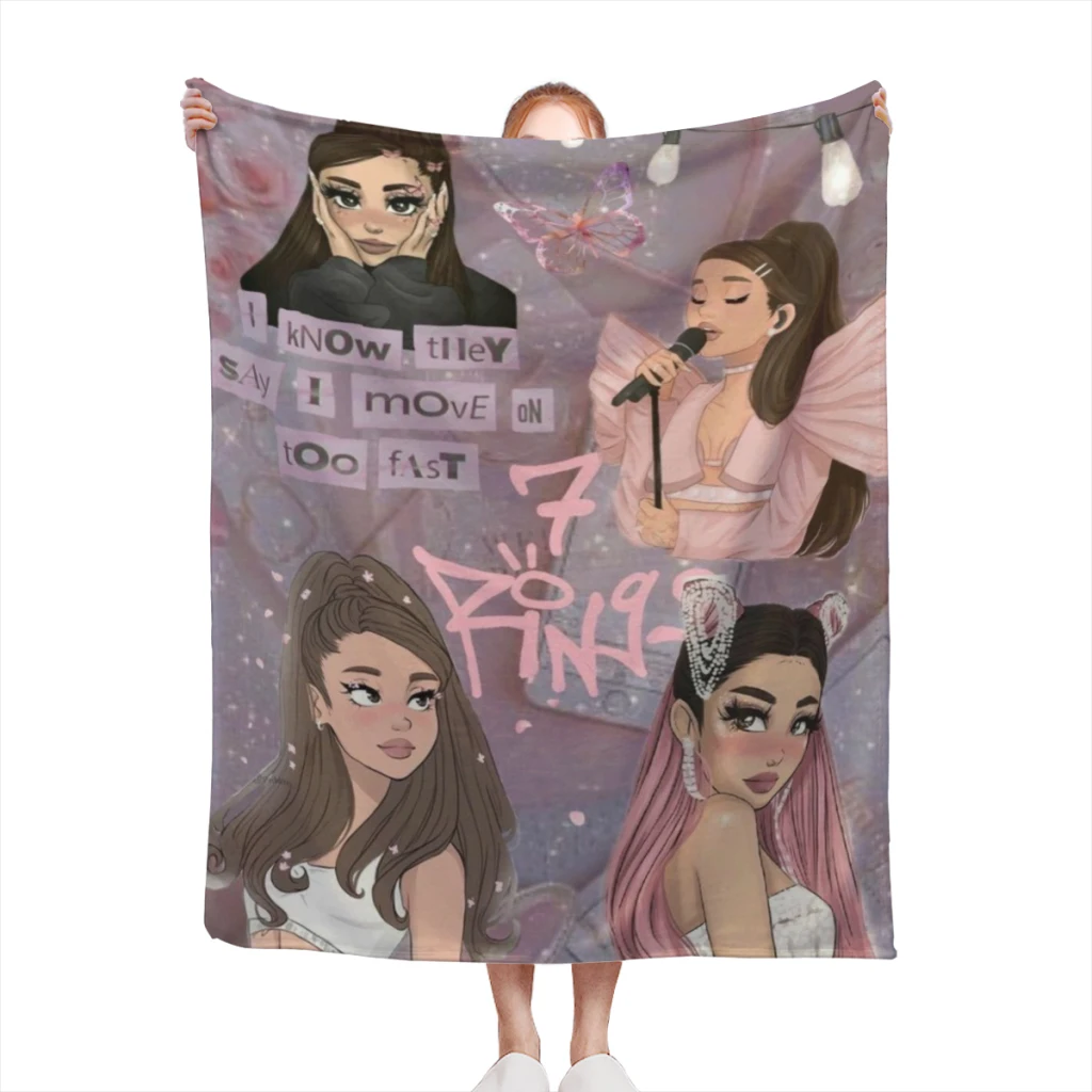 Music-Ariana-Grande Comfortable Flanne Blanket Fluffy Soft Bedroom Decor Sofa Blankets Comforter Home and Decoration