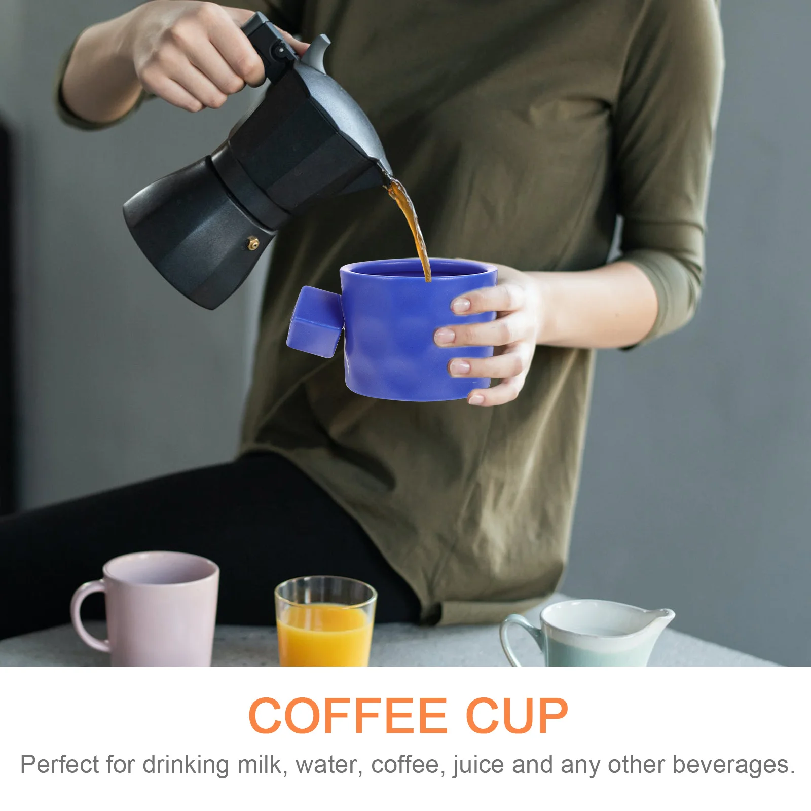 

Ceramic Mug Large Simple Latte Cappuccino Cup for Home Office Beverage Water Milk Tea Breakfast Mug