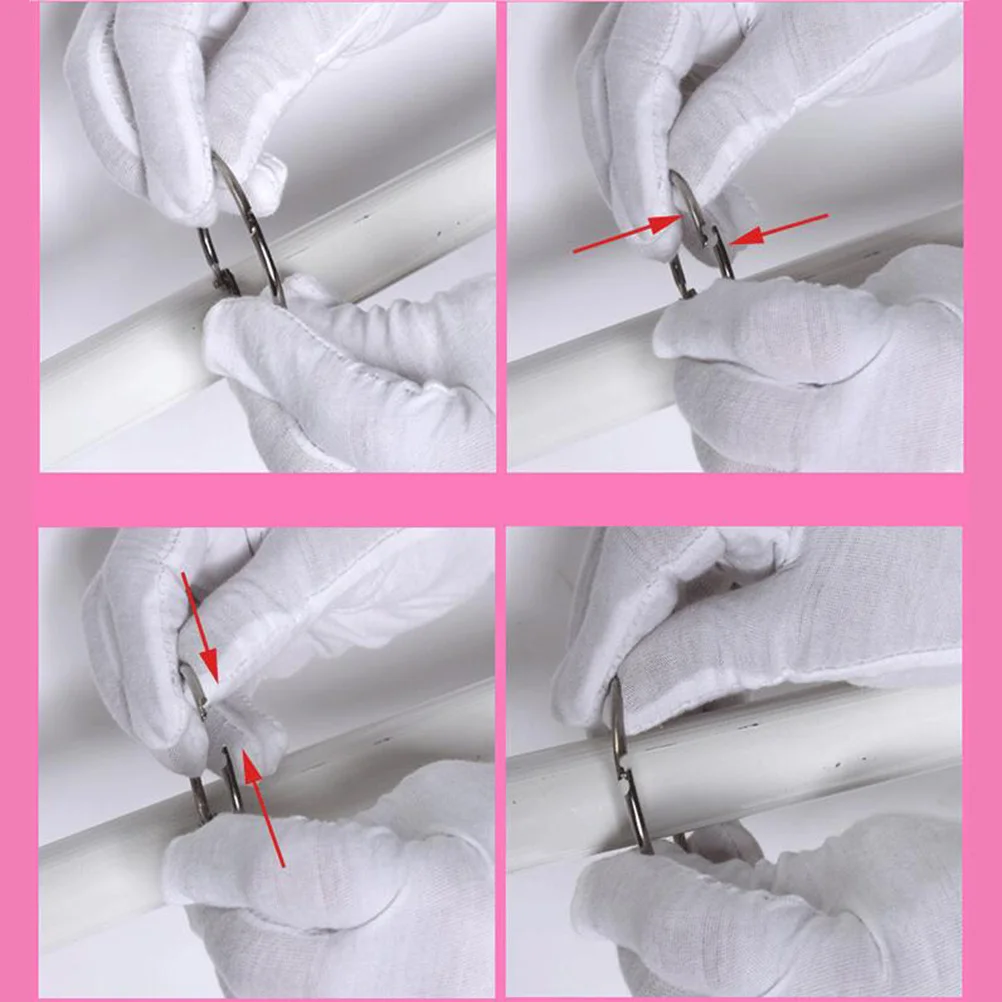 

20Pcs Curtain Drapery Rings Silver Large 32Mm Inner Diameter Heavy Duty Metal Hook Buckle for Window Curtain Hanging Smooth