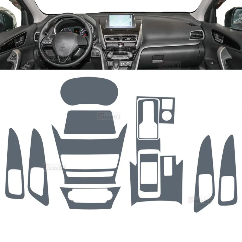 For Mitsubishi Eclipse Cross 2018-2023 Gearbox Navigation Screen Automotive Interior TPU Protective Film Anti-Scratch Sticker