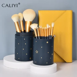 CALIYI 12PCS Makeup Brushes Set Kit For Women Professional Natural Brush Foundation Powder Contour Eyeshadow Lip Make Up Tools