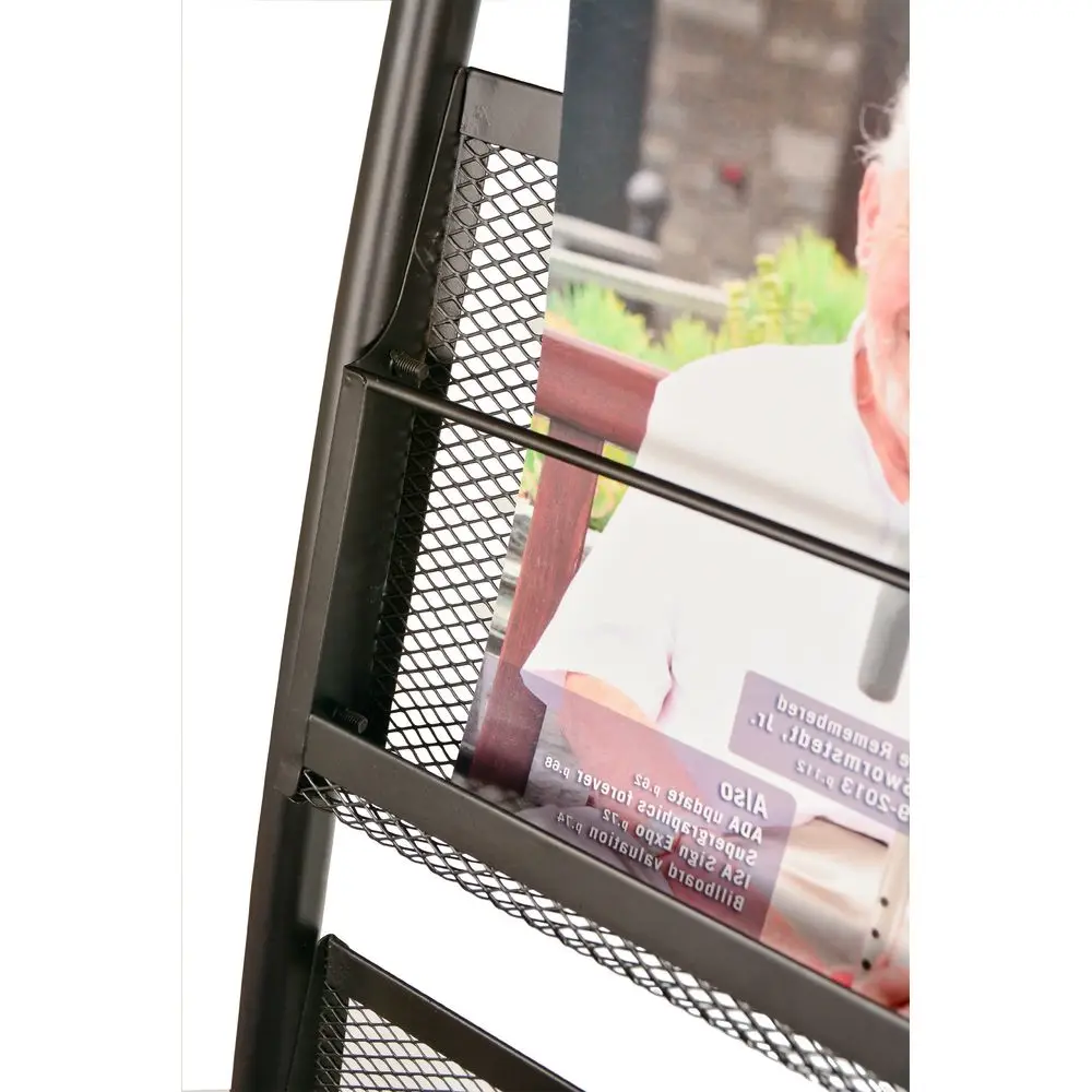 

Mobile Literature Magazine Rack Brochure Holder 4 shelf