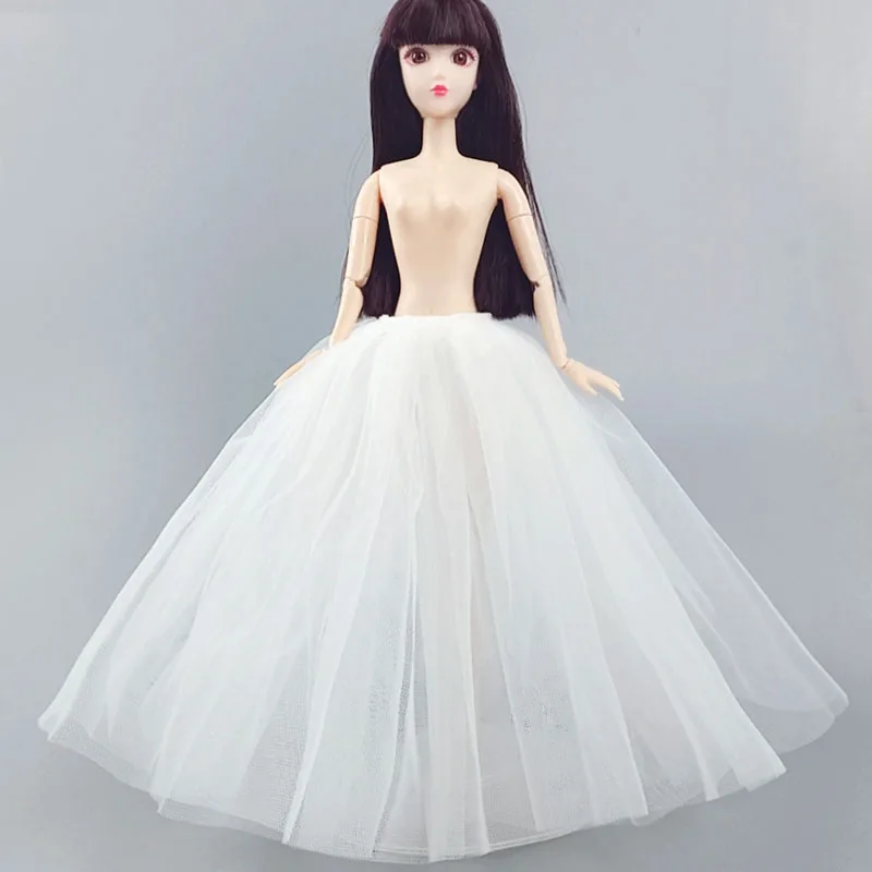 White Slip For Barbie Doll Petticoat Wedding Dress Underskirt Clothes Outfits 1/6 BJD Dollhouse Accessories Baby DIY Toy