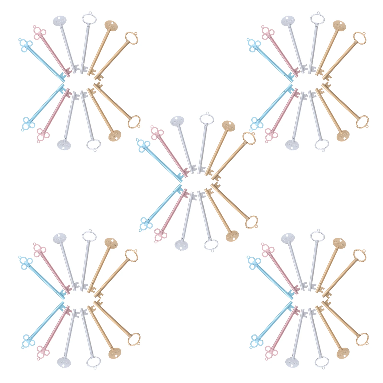 

60 шт., винтажные гелевые ручки в форме ключа в стиле ретро, гладкий набор для письма для школы, офиса, канцелярские принадлежности, повседневное использование, заметка, рисунок